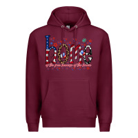 Burgundy home of the free Premium Hoodie - RacoonDesign