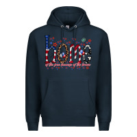 Navy home of the free Premium Hoodie - RacoonDesign