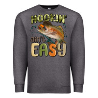 Charcoal Heather hookin' ain't easy Premium Sweatshirt - MaliasSmallBusiness
