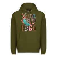 Army Green live on the edge ice skating Premium Hoodie - FaDigitalArtStudio
