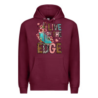 Burgundy live on the edge ice skating Premium Hoodie - FaDigitalArtStudio