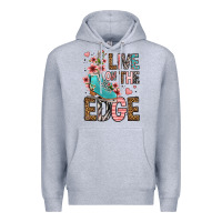 Heather Grey live on the edge ice skating Premium Hoodie - FaDigitalArtStudio