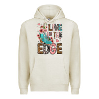 Oatmeal Heather live on the edge ice skating Premium Hoodie - FaDigitalArtStudio