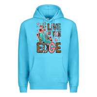 Ocean Blue live on the edge ice skating Premium Hoodie - FaDigitalArtStudio