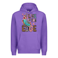 Purple live on the edge ice skating Premium Hoodie - FaDigitalArtStudio