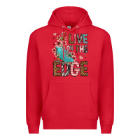 Red live on the edge ice skating Premium Hoodie - FaDigitalArtStudio