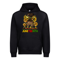 Black celebrate juneteenth black woman bun Urban Hoodie - HRA Design Shop