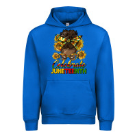 Cobalt celebrate juneteenth black woman bun Urban Hoodie - HRA Design Shop