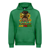 Emerald celebrate juneteenth black woman bun Urban Hoodie - HRA Design Shop