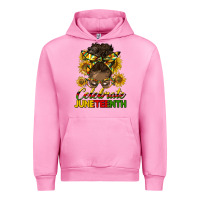 Fuchsia Pink celebrate juneteenth black woman bun Urban Hoodie - HRA Design Shop