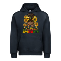 Navy celebrate juneteenth black woman bun Urban Hoodie - HRA Design Shop