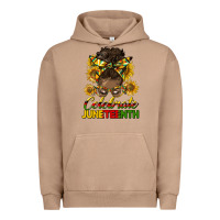 Pigment Burro celebrate juneteenth black woman bun Urban Hoodie - HRA Design Shop