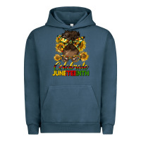 Pigment Midnight Navy celebrate juneteenth black woman bun Urban Hoodie - HRA Design Shop