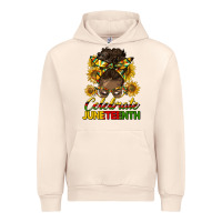 Sandshell celebrate juneteenth black woman bun Urban Hoodie - HRA Design Shop