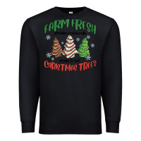 Black farm fresh christmas trees Premium Sweatshirt - MaliasSmallBusiness