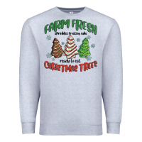 Heather Grey farm fresh christmas trees Premium Sweatshirt - MaliasSmallBusiness