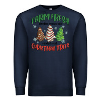 Navy farm fresh christmas trees Premium Sweatshirt - MaliasSmallBusiness