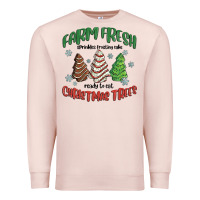Pale Pink farm fresh christmas trees Premium Sweatshirt - MaliasSmallBusiness