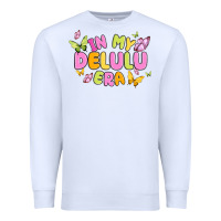 White in my delulu era Premium Sweatshirt - MaliasSmallBusiness
