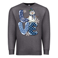Charcoal Heather love snowman Premium Sweatshirt - MaliasSmallBusiness