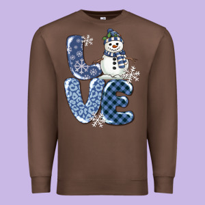 Love Snowman Premium Sweatshirt Designed By Maliassmallbusiness