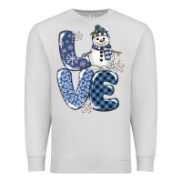 Dove Grey love snowman Premium Sweatshirt - MaliasSmallBusiness