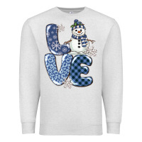 Oatmeal Heather love snowman Premium Sweatshirt - MaliasSmallBusiness