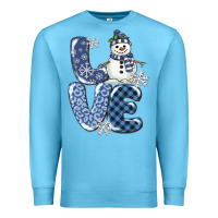 Ocean Blue love snowman Premium Sweatshirt - MaliasSmallBusiness