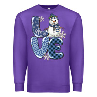 Purple love snowman Premium Sweatshirt - MaliasSmallBusiness