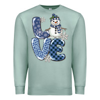 Seafoam love snowman Premium Sweatshirt - MaliasSmallBusiness