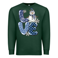 Sports Green love snowman Premium Sweatshirt - MaliasSmallBusiness