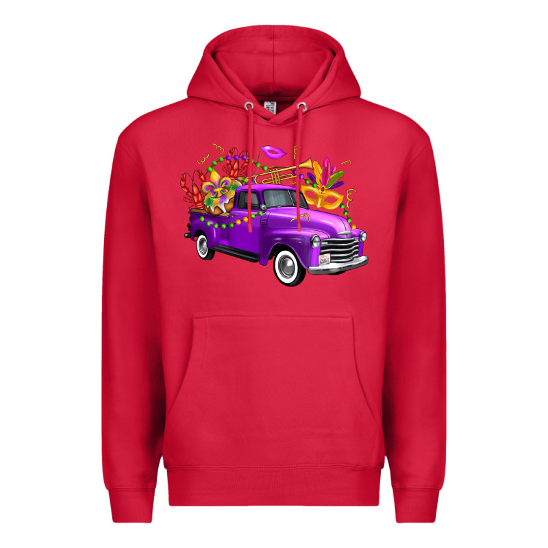 Mardi Gras Truck King's Cake Premium Hoodie by FaDigitalArtStudio | Teevron
