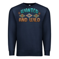 Navy wanted and wild Premium Sweatshirt - MaliasSmallBusiness