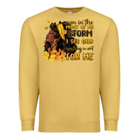 Antique Gold even in the midst of my storm i see god Premium Sweatshirt - MaliasSmallBusiness