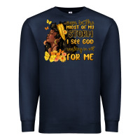 Navy even in the midst of my storm i see god Premium Sweatshirt - MaliasSmallBusiness