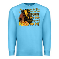 Ocean Blue even in the midst of my storm i see god Premium Sweatshirt - MaliasSmallBusiness