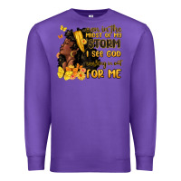 Purple even in the midst of my storm i see god Premium Sweatshirt - MaliasSmallBusiness