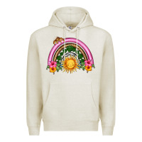 Oatmeal Heather summer sun rainbow Premium Hoodie - HRA Design Shop