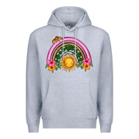 Heather Grey summer sun rainbow Premium Hoodie - HRA Design Shop