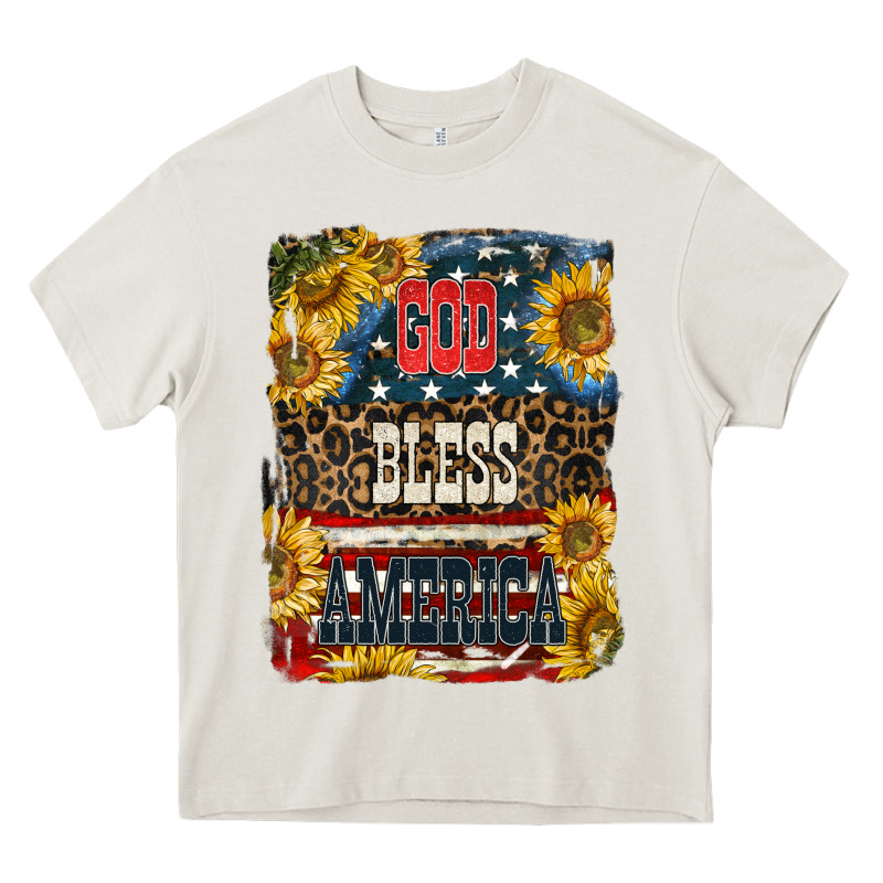 Western God Bless America 4th Of July Heavy Core Tee by LillyAllenDesigns | Teevron