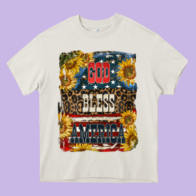 Western God Bless America 4th Of July Heavy Core Tee Designed By Lillyallendesigns
