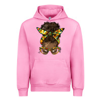 Fuchsia Pink afro bun Urban Hoodie - HRA Design Shop