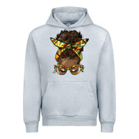 Heather Grey afro bun Urban Hoodie - HRA Design Shop