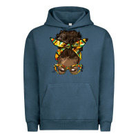 Pigment Midnight Navy afro bun Urban Hoodie - HRA Design Shop