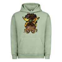 Pigment Oil Green afro bun Urban Hoodie - HRA Design Shop