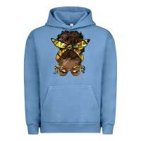 Pigment Pebble Blue afro bun Urban Hoodie - HRA Design Shop