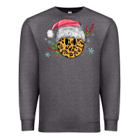 Charcoal Heather leopard smiley face Premium Sweatshirt - MaliasSmallBusiness