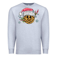 Heather Grey leopard smiley face Premium Sweatshirt - MaliasSmallBusiness