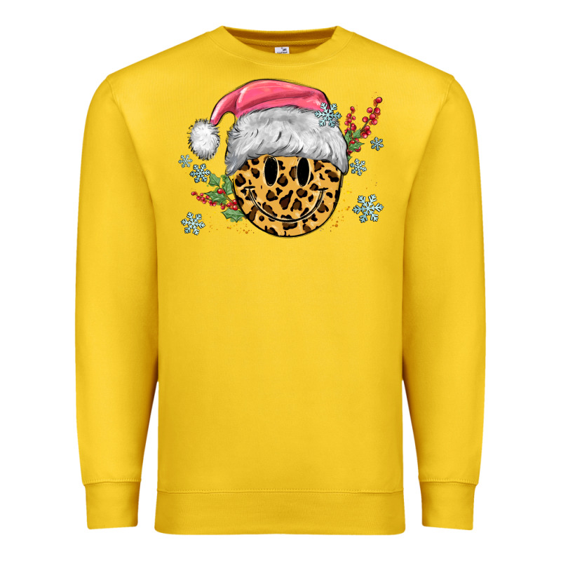 Leopard Smiley Face Premium Sweatshirt by MaliasSmallBusiness | Teevron