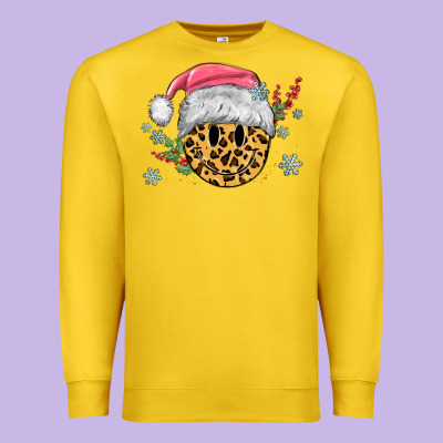 Premium Sweatshirt leopard smiley face